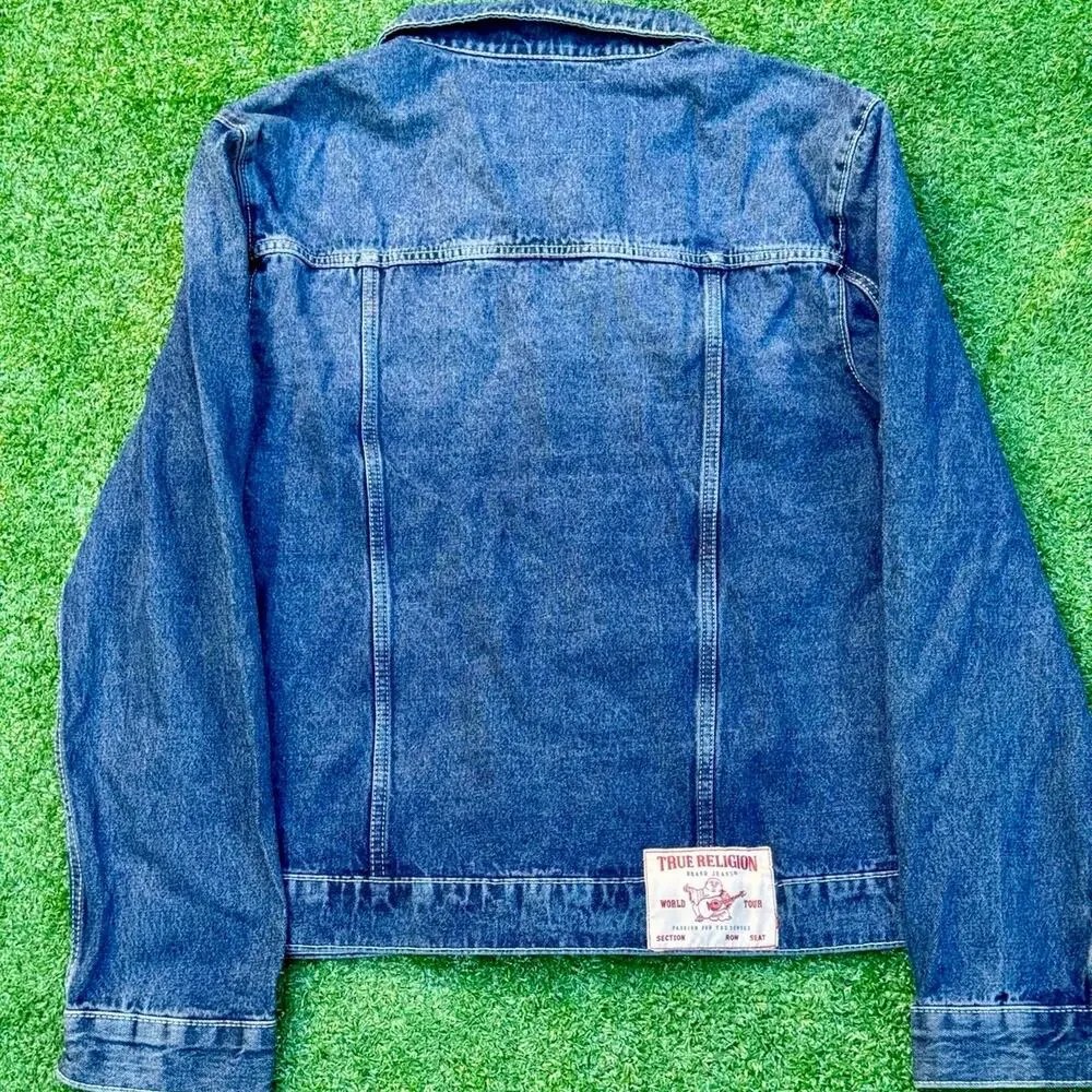 True Religion Brand World Tour Jesse SN Trucker Button Jacket Medium Abyss Wash